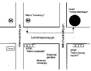 Map of hotel Universitetskaya and MGU