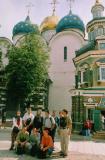 participants in front of Zagorsk churches