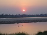 Sonnenuntergang am Mekong Fluss in Vientiane